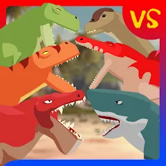 Взломанная T-Rex Fights Dinosaurs  [МОД Много денег] - полная версия apk на Андроид