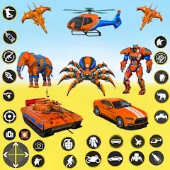 Взломанная Spider Mech Wars - Robot Game  [МОД Mega Pack] - стабильная версия apk на Андроид