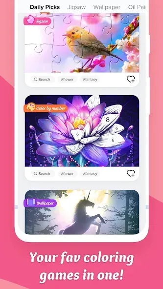 Coloring Game: Paint by Number  [МОД Бесконечные монеты] Screenshot 1