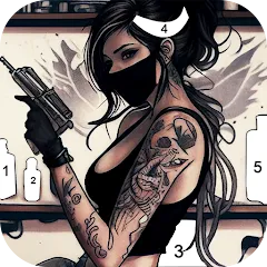 Взлом Tattoo Coloring games  [МОД Unlocked] - последняя версия apk на Андроид