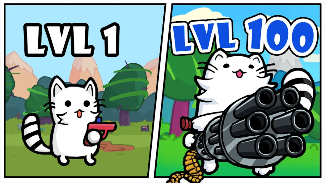 Stickman Cat Gun offline games  [МОД Unlimited Money] Screenshot 1