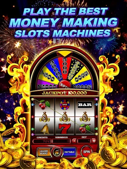 Money Wheel Slot Machine Game (Мани Вил Слот Машине Гейм)  [МОД Mega Pack] Screenshot 3