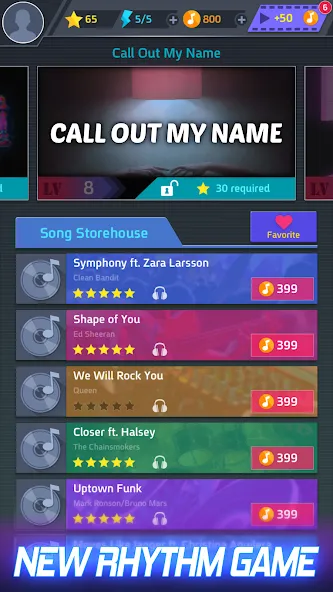 Tap Tap Music-Pop Songs  [МОД Бесконечные деньги] Screenshot 1
