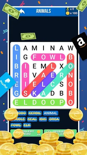 Make Money: Word Search (Мейк Мани)  [МОД Unlimited Money] Screenshot 2